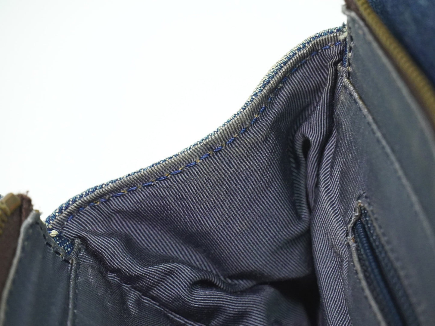 Chanel Vintage CC Tote Denim with Leather, NAVY, DENIM_JEANS, Tote bag