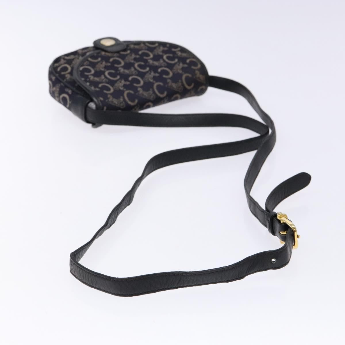 Celine C Sulky Shoulder bag Canvas and Leather, NAVY, CANVAS, Shoulder bag