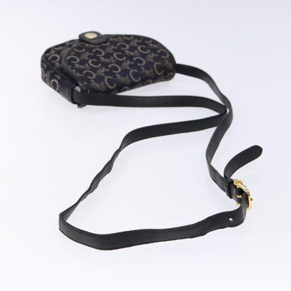 Celine C Sulky Shoulder bag Canvas and Leather, NAVY, CANVAS, Shoulder bag