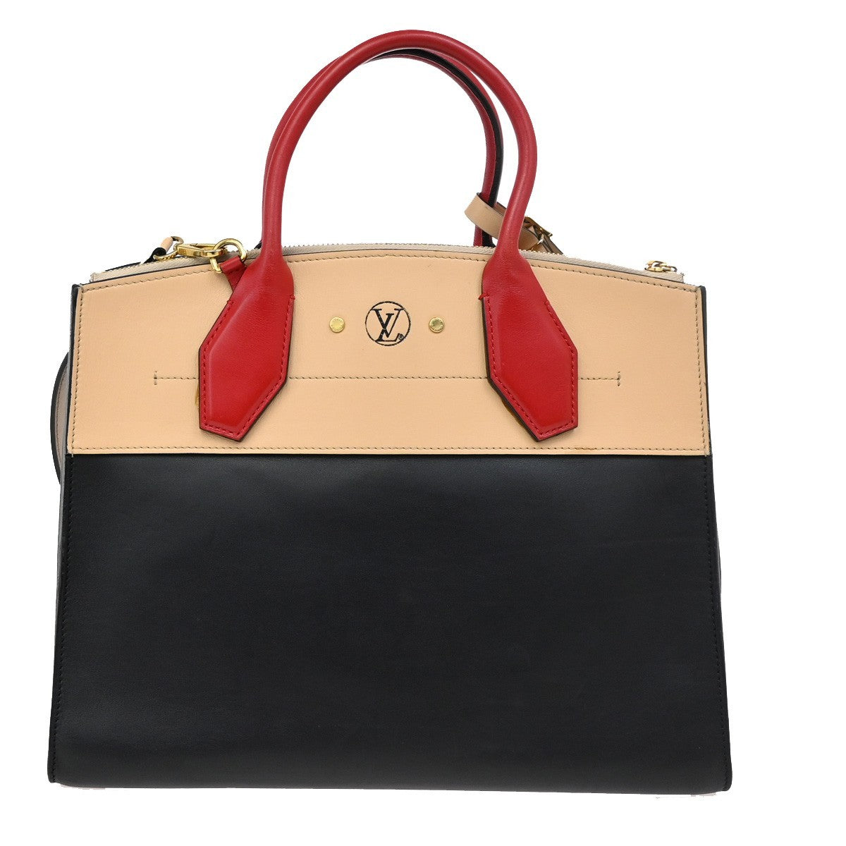 Louis Vuitton City Steamer Handbag Leather, BLACK, LEATHER, Handbag