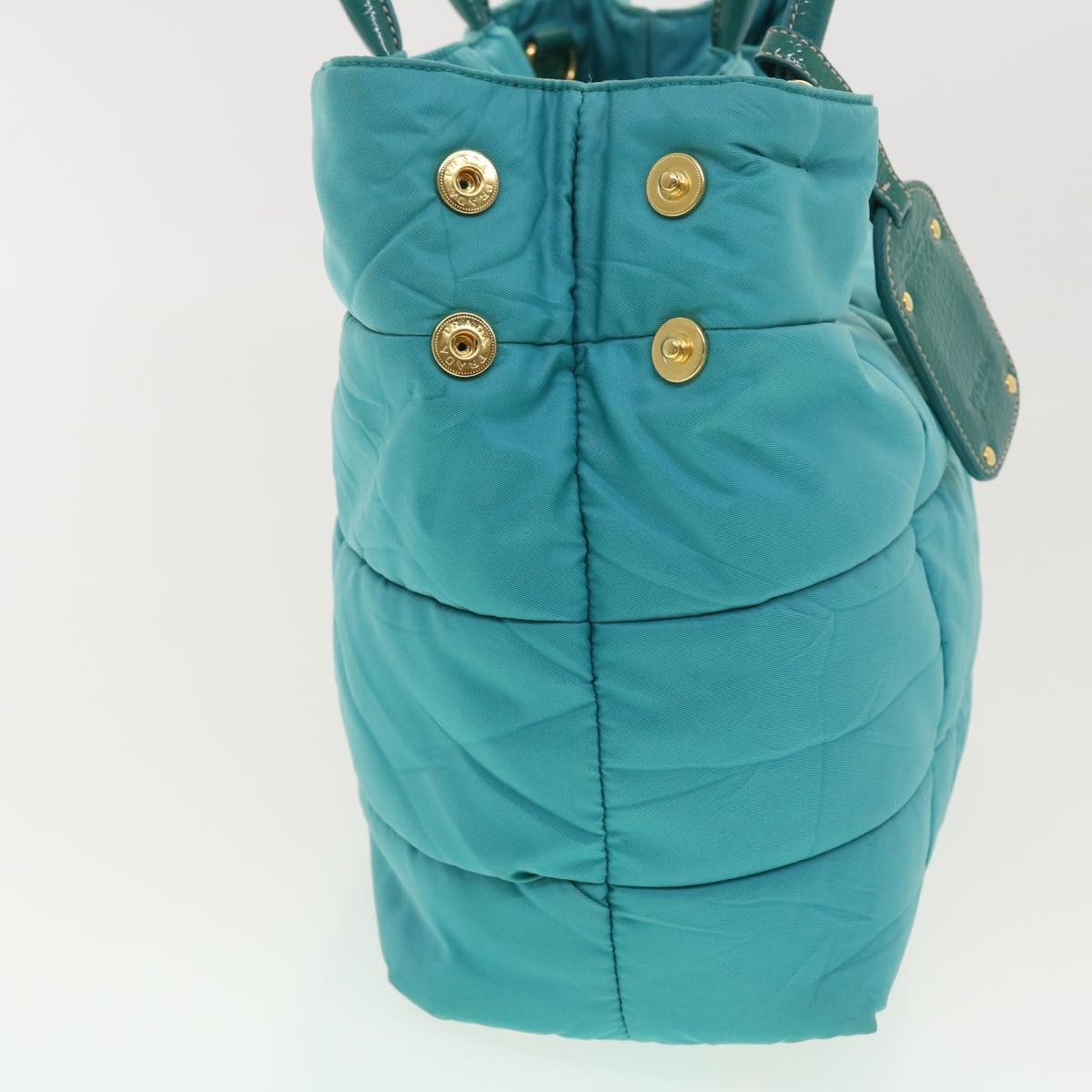 Prada Convertible Tote Quilted Tessuto, TURQUOISE, NYLON, Handbag