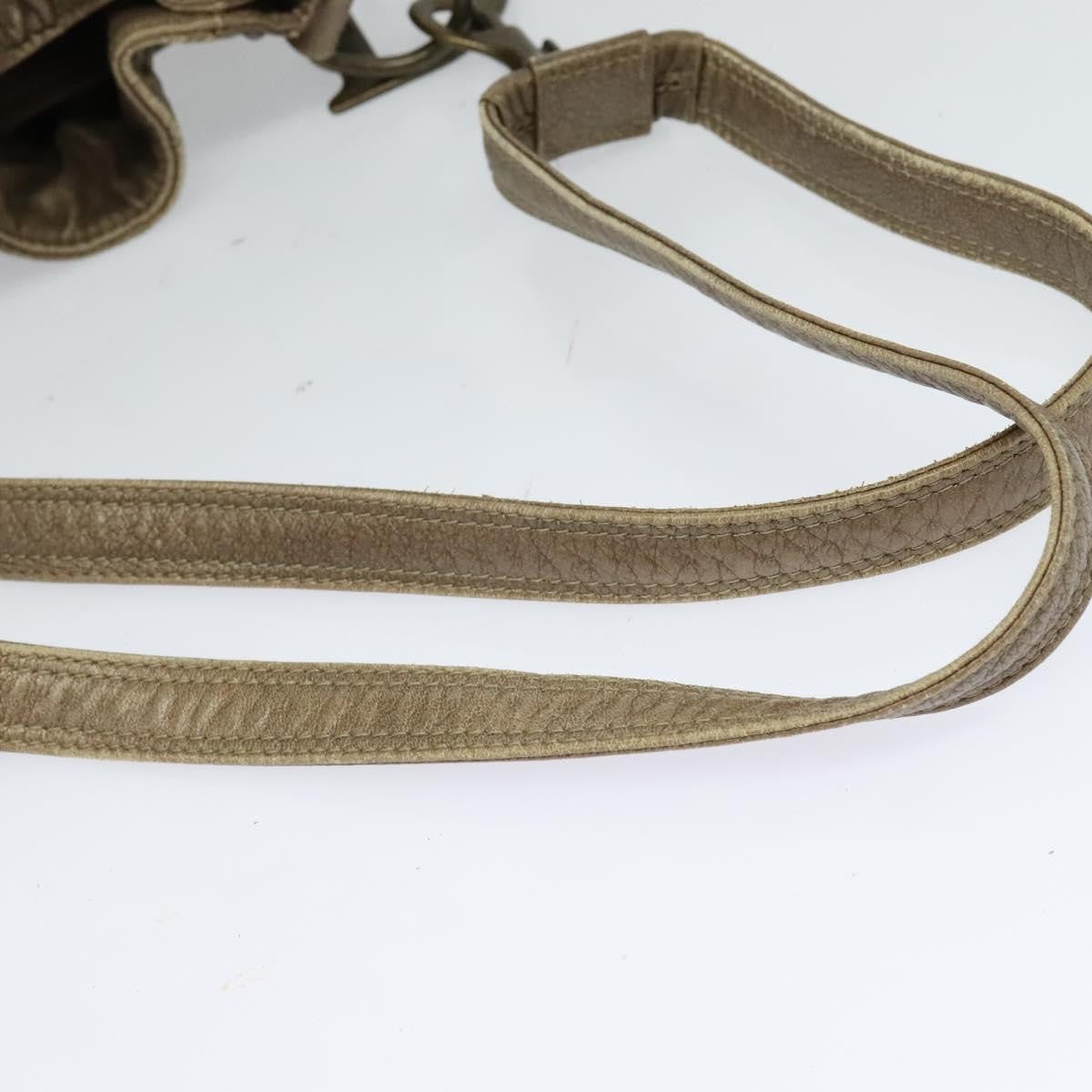 Christian Dior Drawstring Bucket Bag Cannage Quilt Leather, BROWN, LEATHER, Shoulder bag