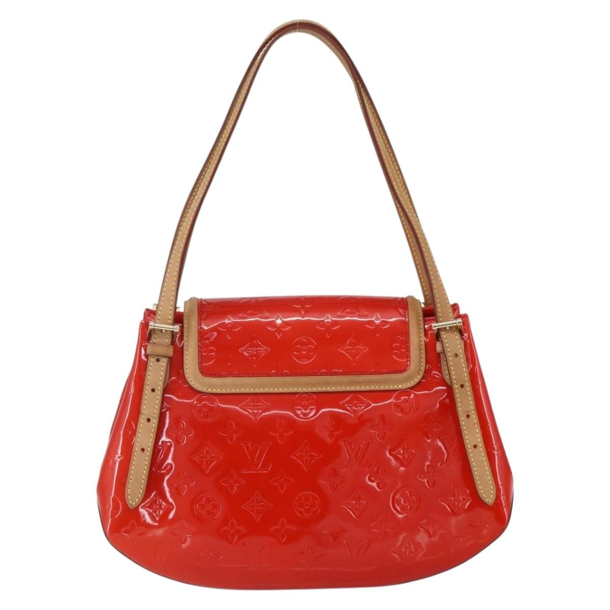 Louis Vuitton Biscayne Bay Handbag Monogram Vernis, RED, PATENT_LEATHER, Handbag