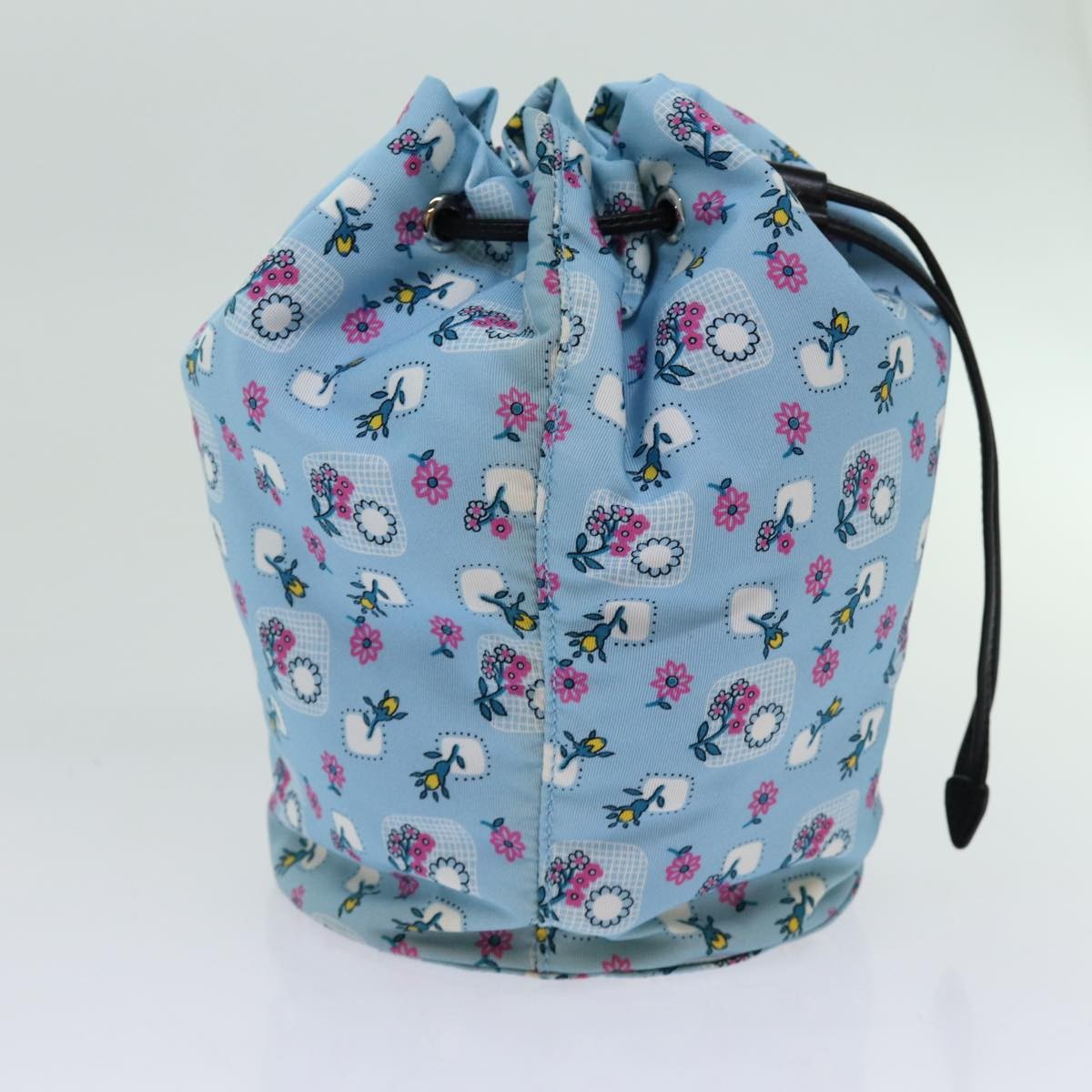 Miu Miu Drawstring Pouch Nylon, BLUE, NYLON, Clutche & pouche