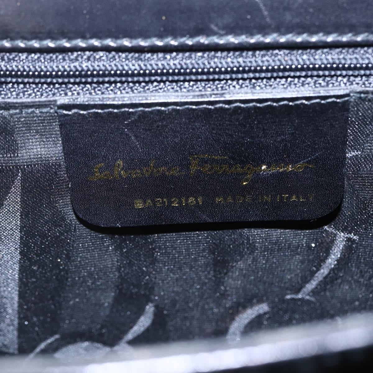 Salvatore Ferragamo Gancini handbag Leather, BLACK, LEATHER, Handbag