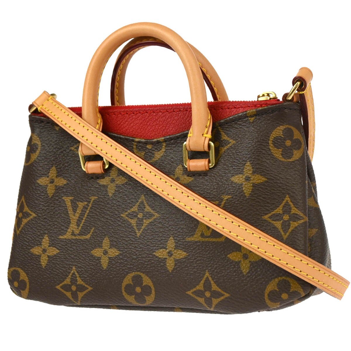 Louis Vuitton Pallas Tote Monogram Canvas with Leather, BROWN, CANVAS, Handbag