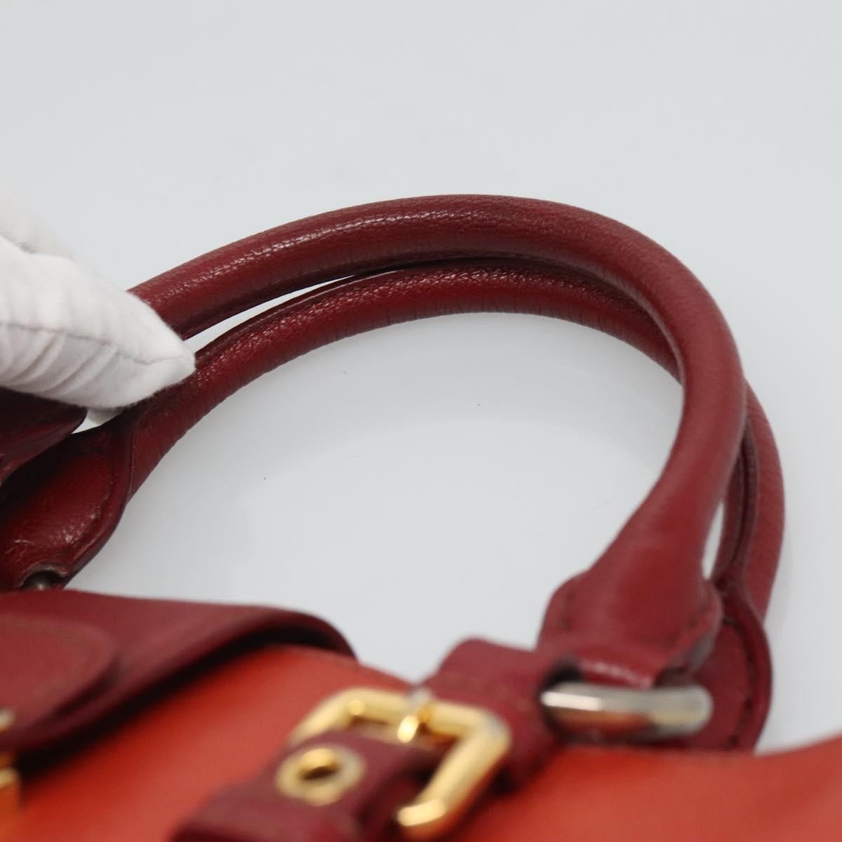 Miu Miu Madras Convertible Lock Tote Leather, RED, LEATHER, Handbag