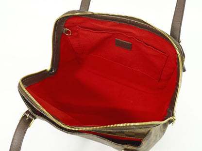 Louis Vuitton Belem Handbag Damier, BROWN, CANVAS, Handbag