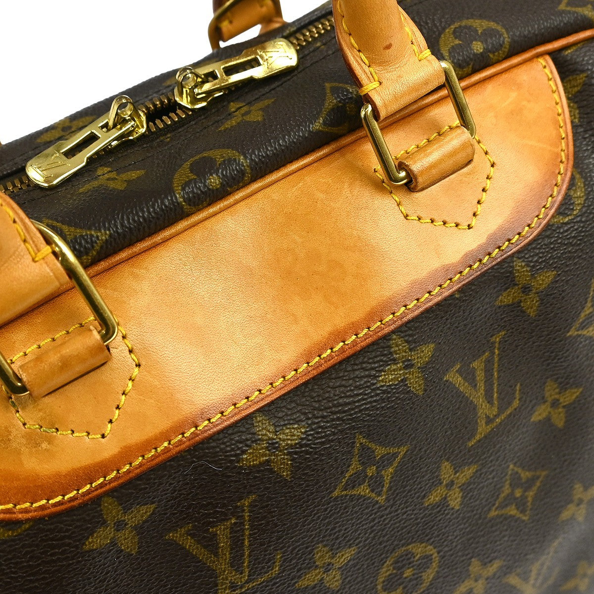 Louis Vuitton Deauville Handbag Monogram Canvas, BROWN, CANVAS, Handbag