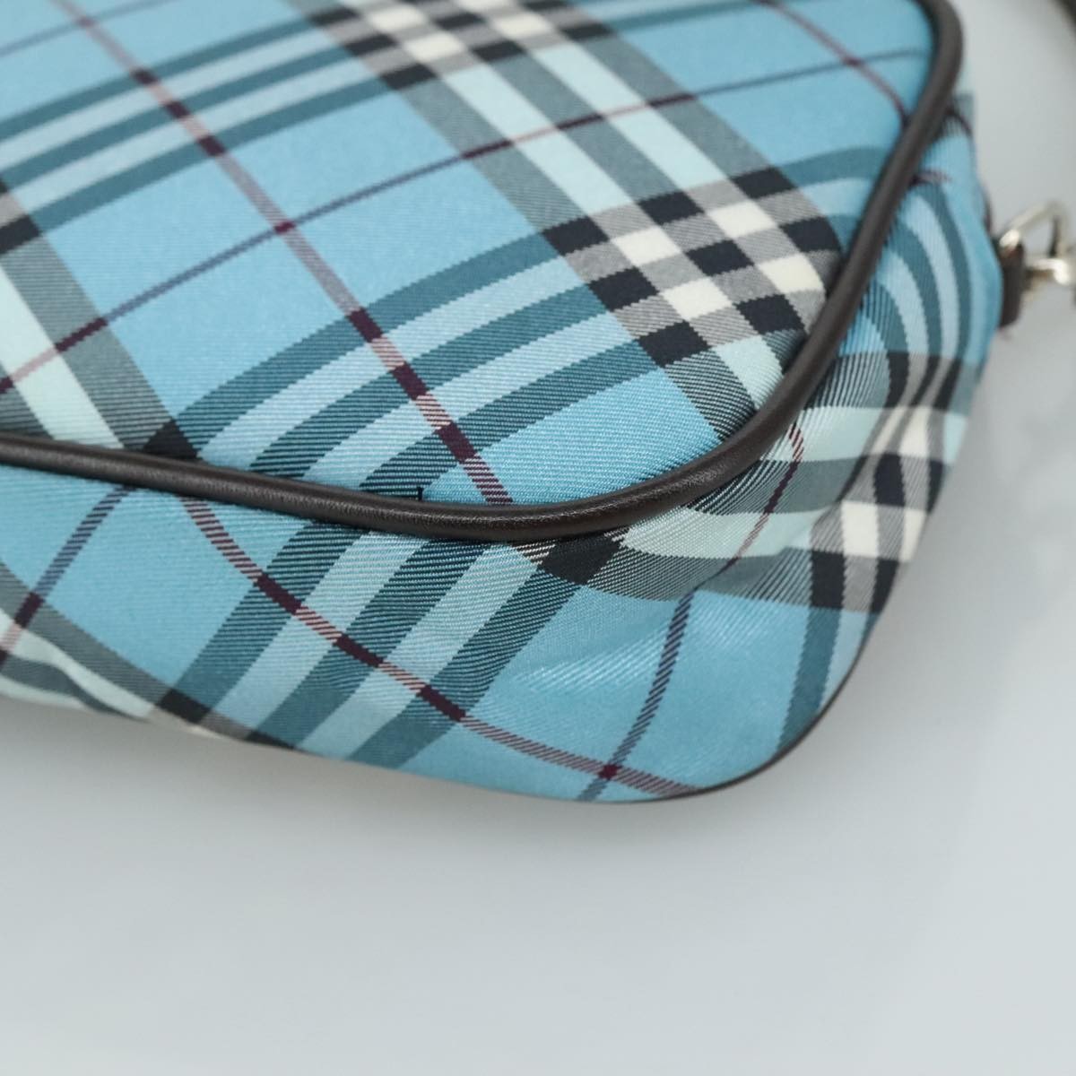 Burberry Nova Handbag Check Pattern, BLUE, NYLON, Clutche & pouche