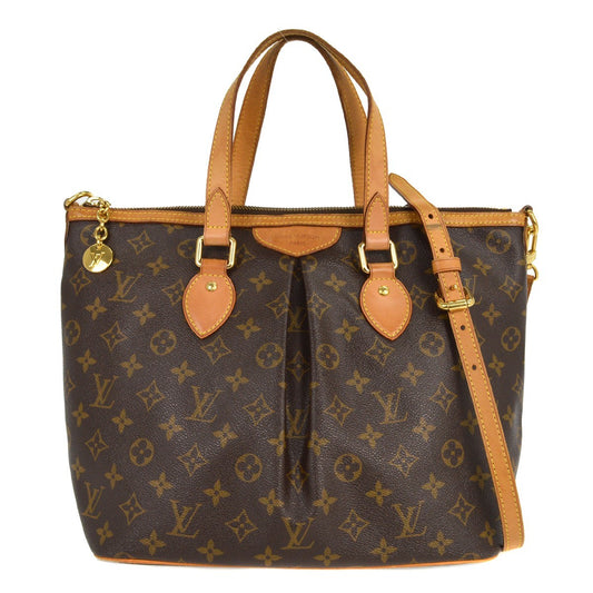 Louis Vuitton Palermo Handbag Monogram Canvas, BROWN, CANVAS, Tote bag