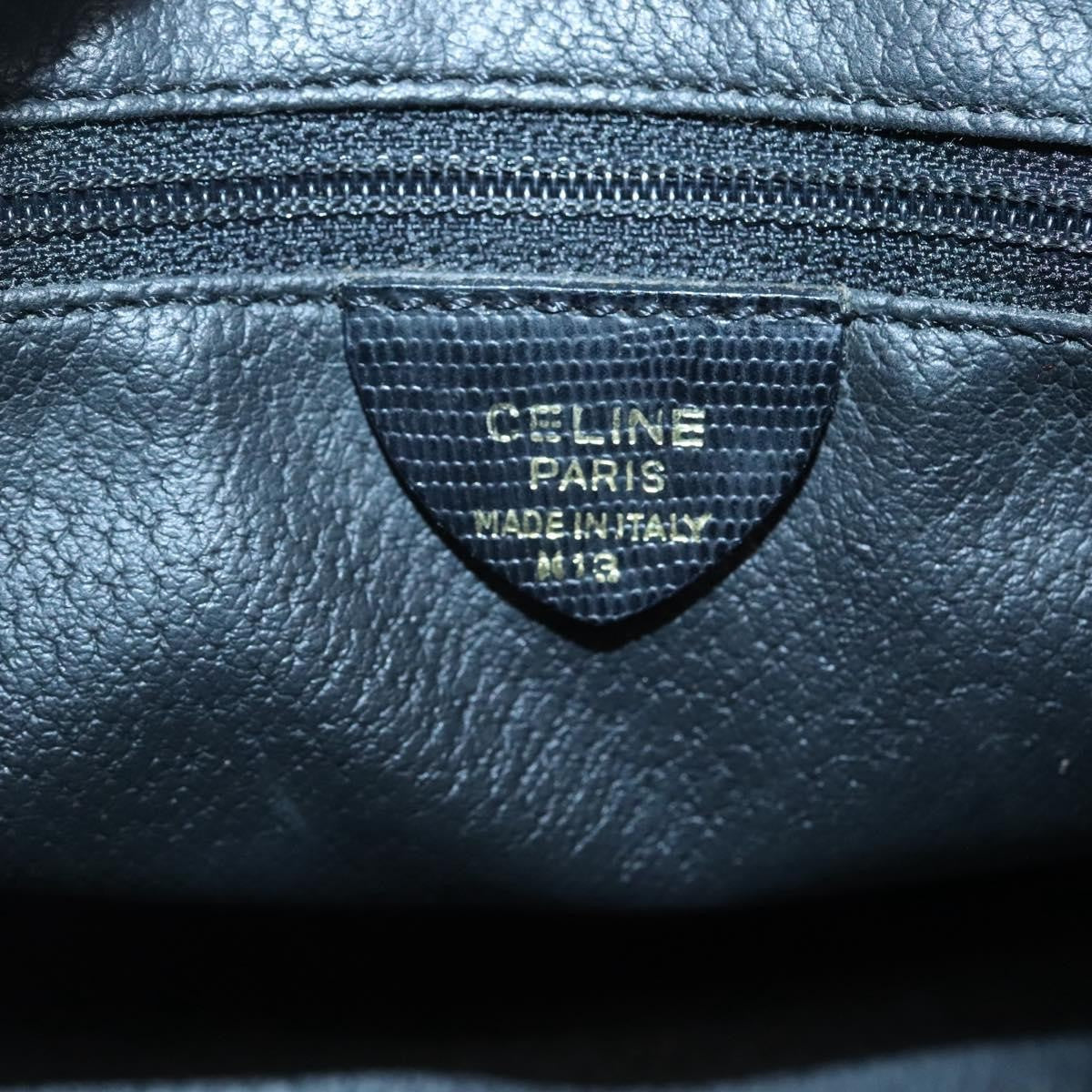 Celine Circle Logo Handbag Leather, BLACK, LEATHER, Handbag