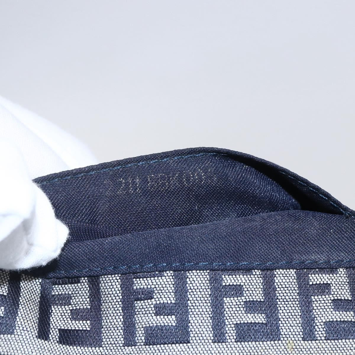 Fendi Baguette Bag Zucchino Canvas, NAVY, CANVAS, Clutche & pouche