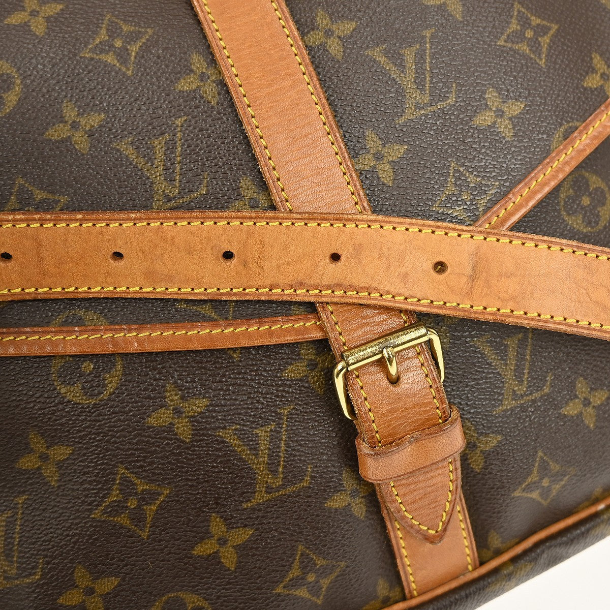 Louis Vuitton Saumur Handbag Monogram Canvas, BROWN, CANVAS, Shoulder bag
