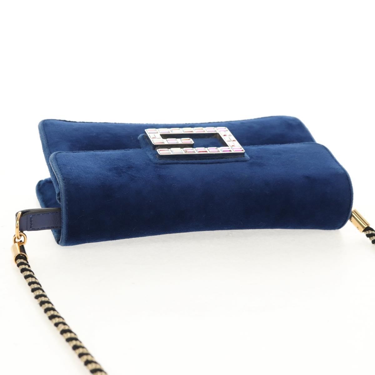 Gucci G Broadway Shoulder Bag Velvet with Crystals, BLUE, VELVET, Shoulder bag