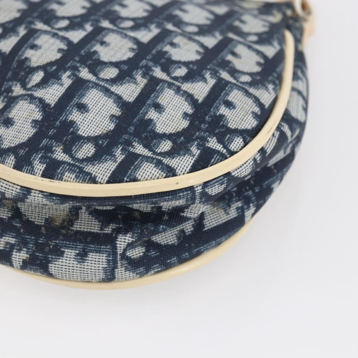 Christian Dior Vintage Saddle Bag Diorissimo Canvas, NAVY, CANVAS, Clutche & pouche