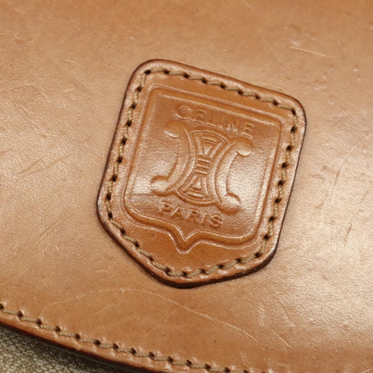 Celine Macadam Shoulder Bag PVC Leather, BEIGE, CANVAS, Shoulder bag