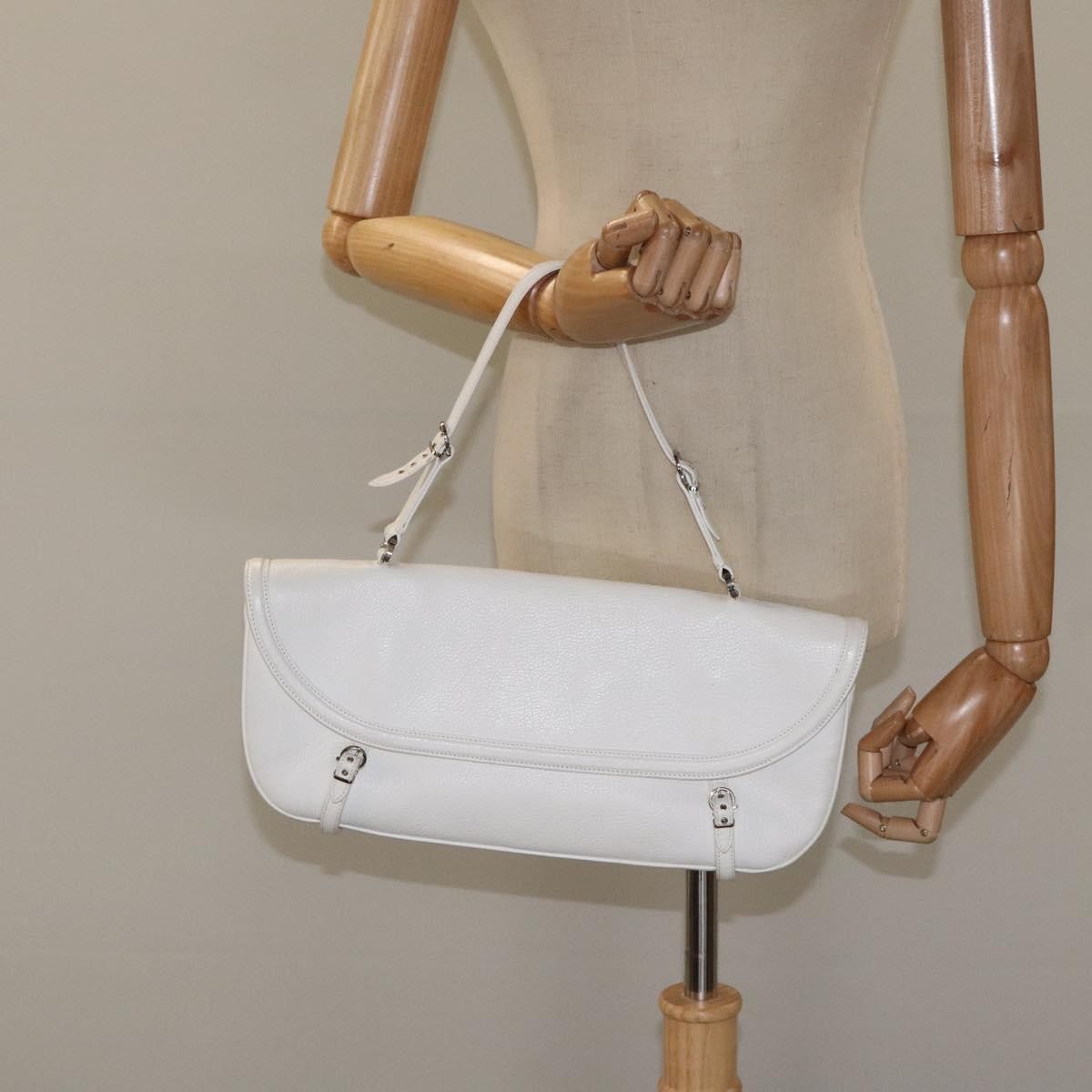 Salvatore Ferragamo Shoulder Bag Leather, WHITE, LEATHER, Shoulder bag