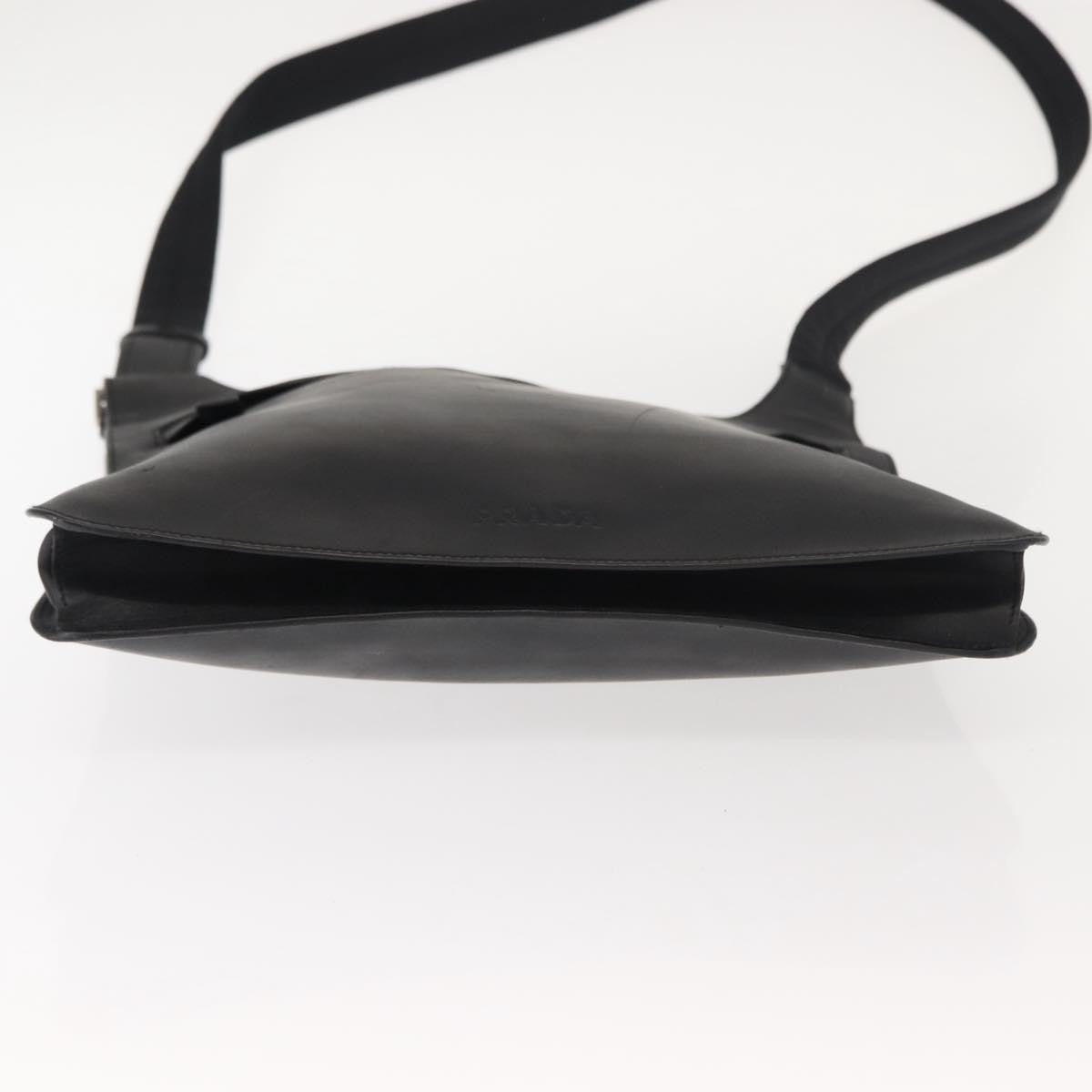 Prada Zip Messenger Bag Saffiano Leather, BLACK, LEATHER, Shoulder bag