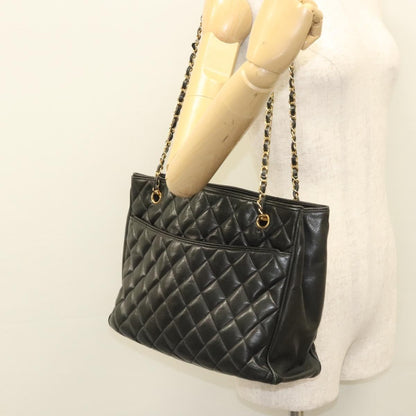 Chanel Chain Shoulder Bag Leather, Black, Leather, Shoulder Bag