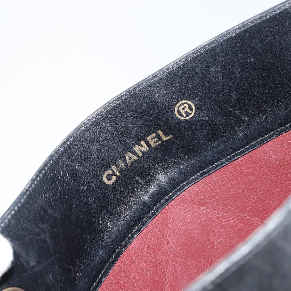 Chanel Vintage Tote Leather, BLACK, LEATHER, Tote bag