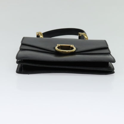 Celine Gancini Handbag Leather, BLACK, LEATHER, Handbag
