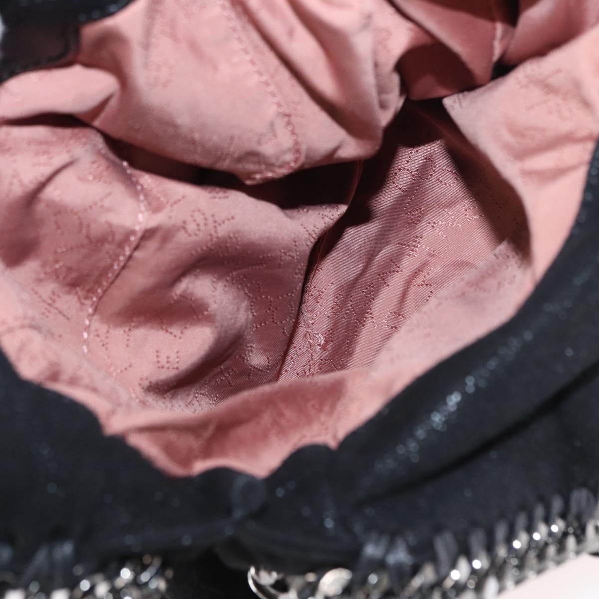 Stella McCartney Falabella Fold Over Crossbody Bag Shaggy Deer, BLACK, POLYESTER, Shoulder bag