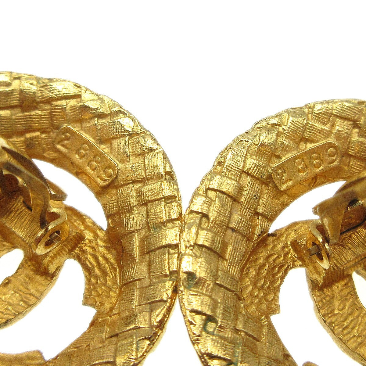 Chanel Vintage CC Round Cutout Clip-On Earrings Metal, GOLD, GOLD_PLATED, Earrings