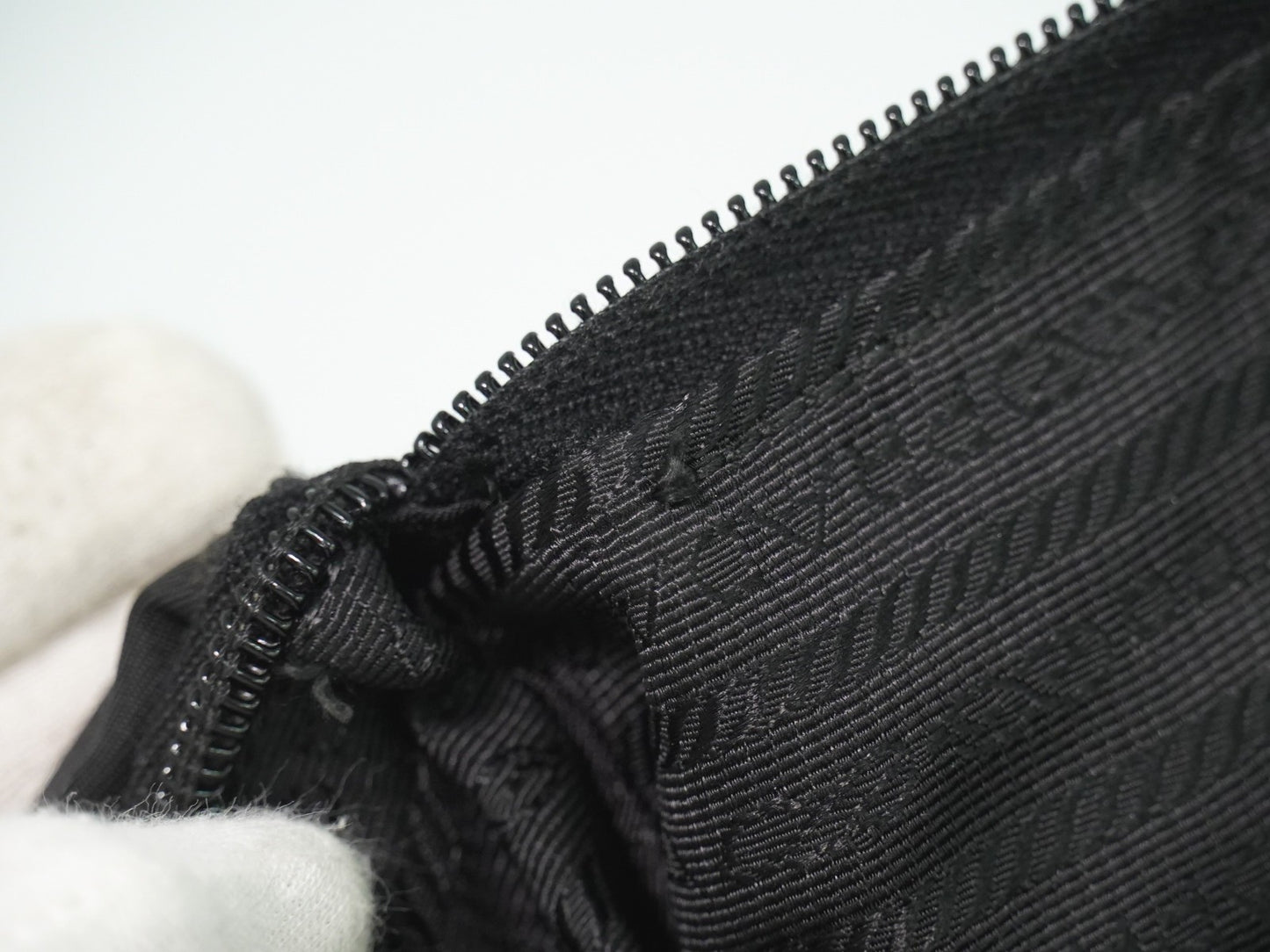 Prada Zip Buckle Messenger Bag Tessuto, BLACK, NYLON, Shoulder bag