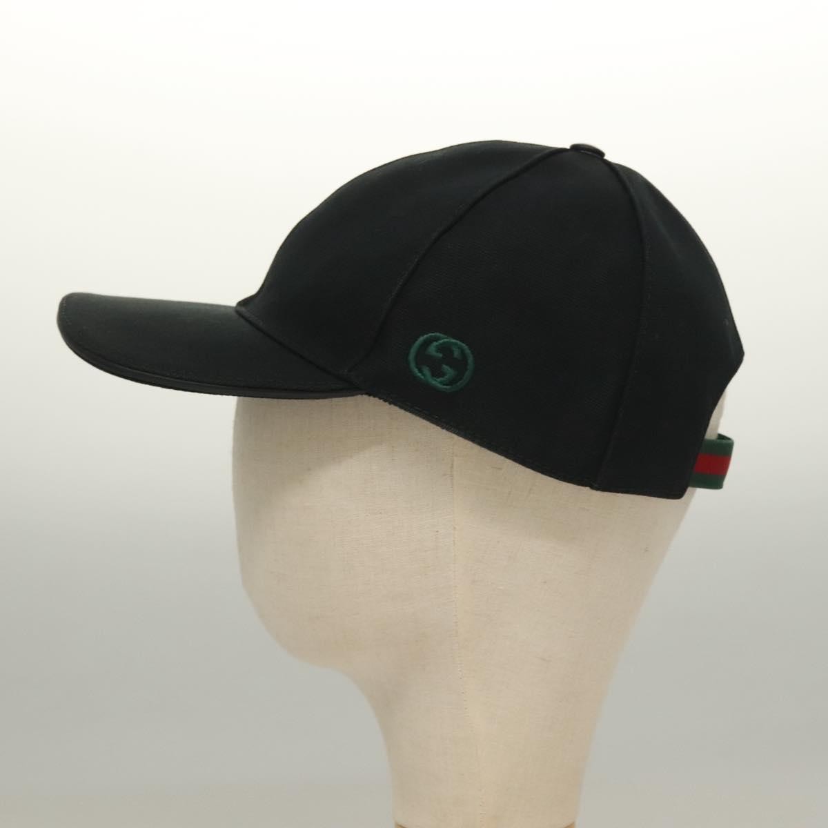 Gucci Interlocking G Web Baseball Cap Canvas, BLACK, CANVAS, Head accessory