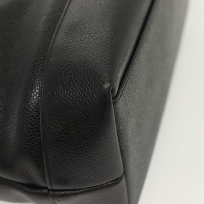 Chanel Vintage CC Logo Chain Tote Caviar, BLACK, LEATHER, Tote bag