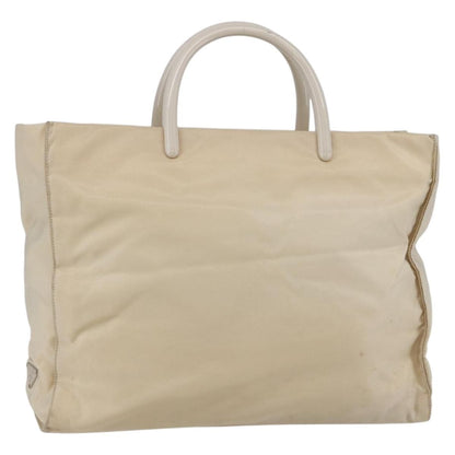 Prada Resin Handle Tote Tessuto, BEIGE, NYLON, Tote bag
