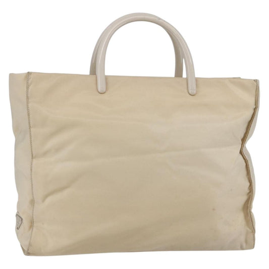 Prada Resin Handle Tote Tessuto, BEIGE, NYLON, Tote bag