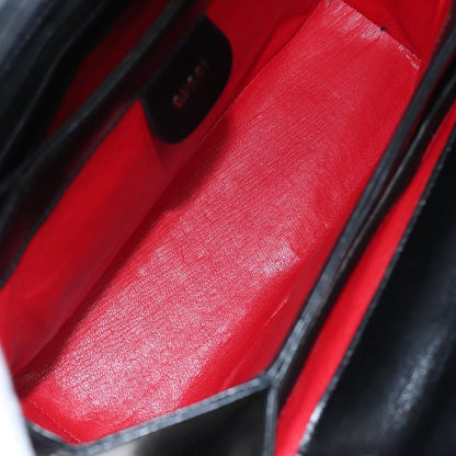 Gucci Vintage Convertible Bamboo Box Crossbody Bag Leather, BLACK, LEATHER, Crossbody bag