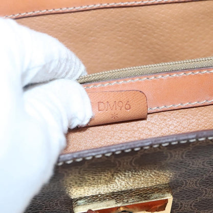 Celine Vintage Convertible Top Handle Bag Macadam Coated Canvas, BROWN, CANVAS, Handbag