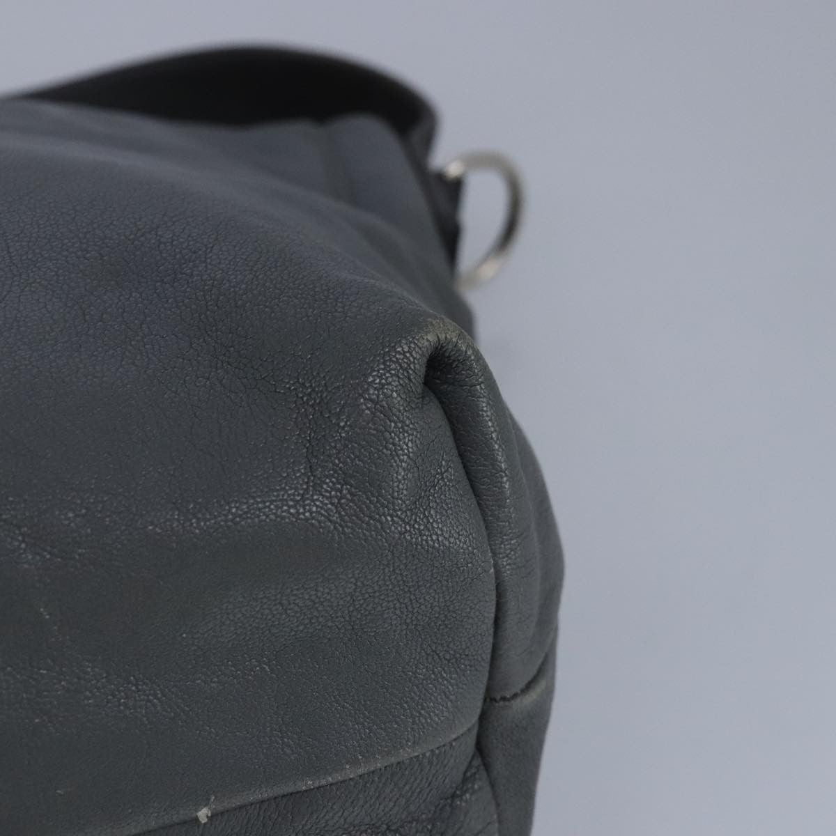 Celine Flap Shoulder Bag Leather, GRAY, LEATHER, Shoulder bag