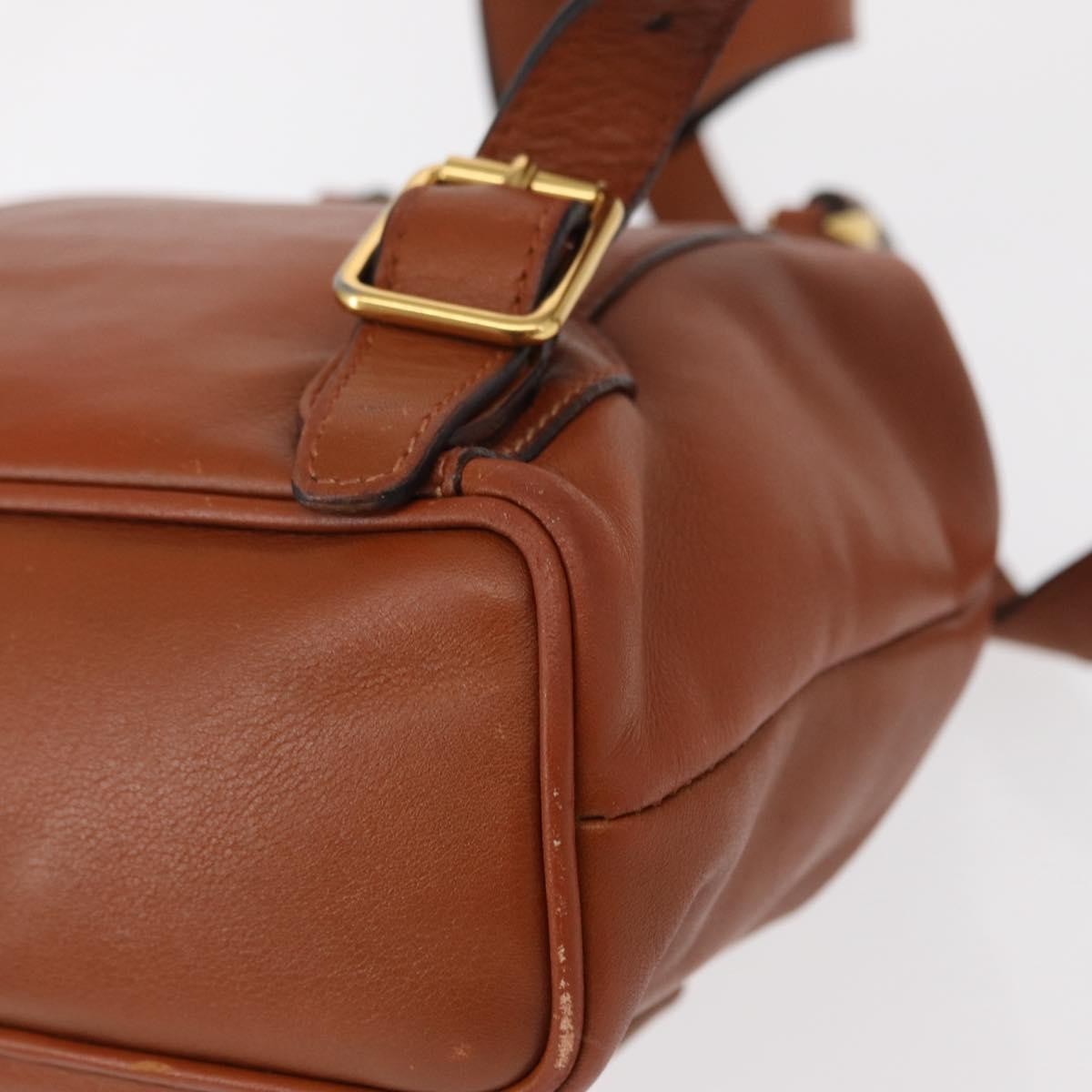 Gucci Vintage Bamboo Backpack Leather, BROWN, LEATHER, Backpack