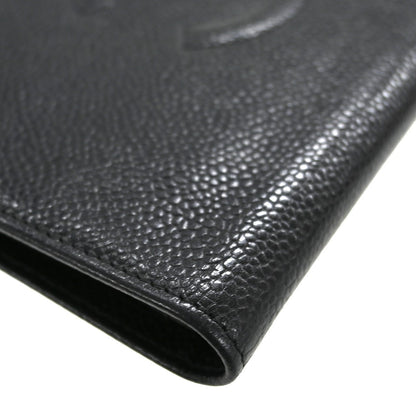 Chanel Timeless CC French Wallet Caviar, Black, Leather, Wallet