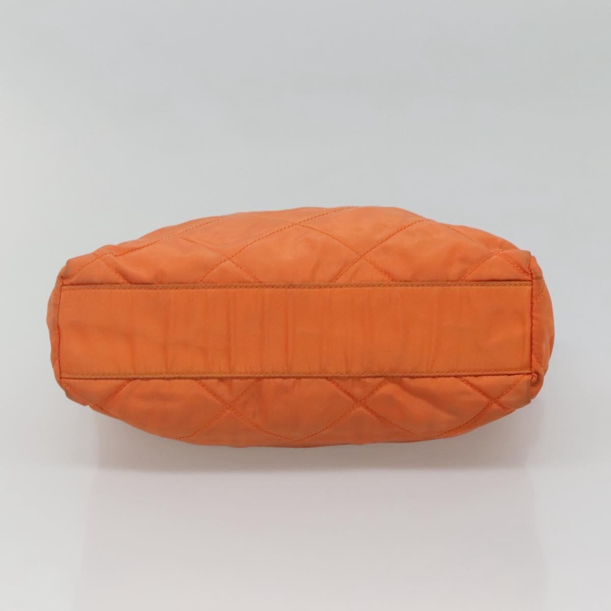 Prada Chain Shoulder Bag Quilted Tessuto, ORANGE, NYLON, Shoulder bag