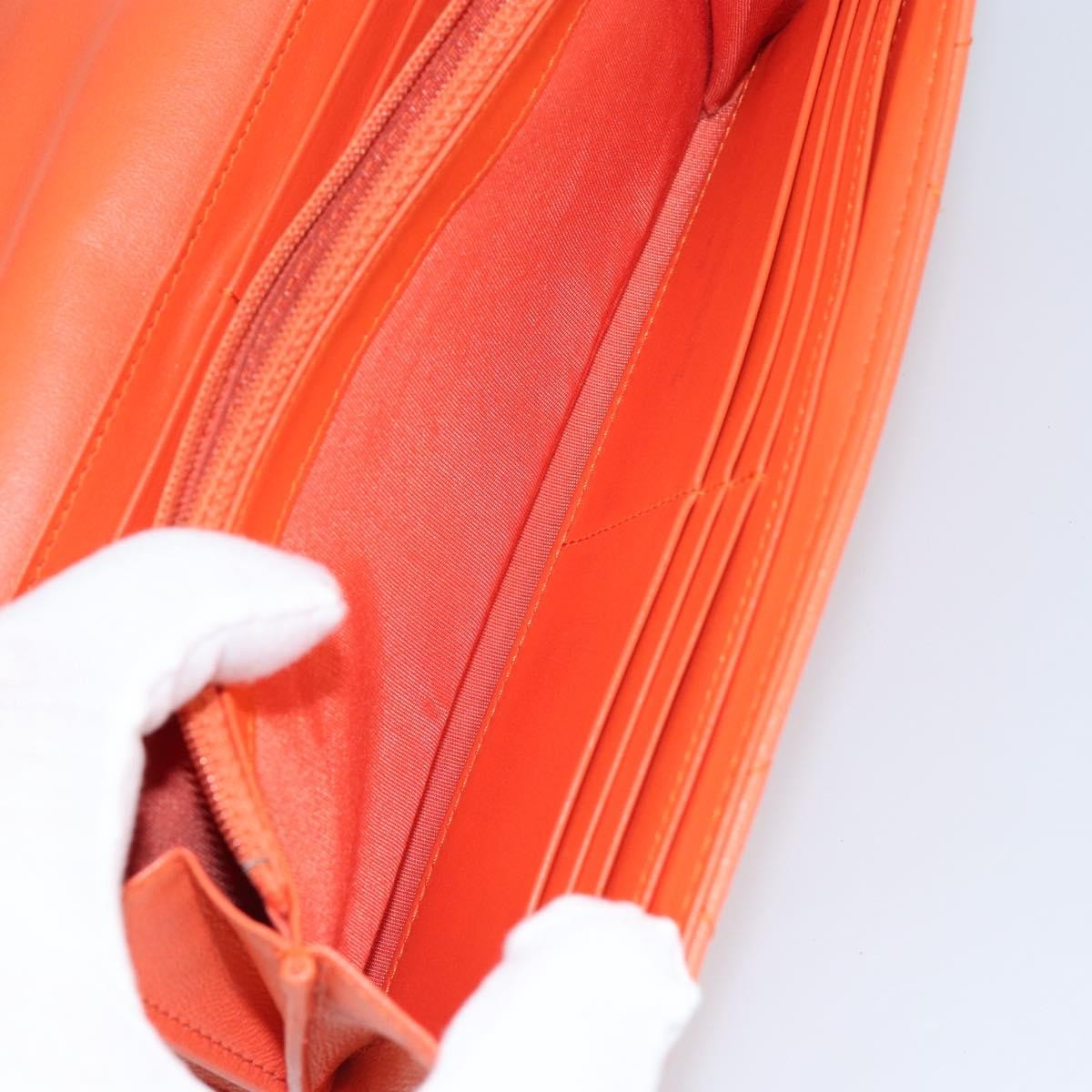 Chanel 19 Flap Wallet Quilted Lambskin, ORANGE, LEATHER, Wallets