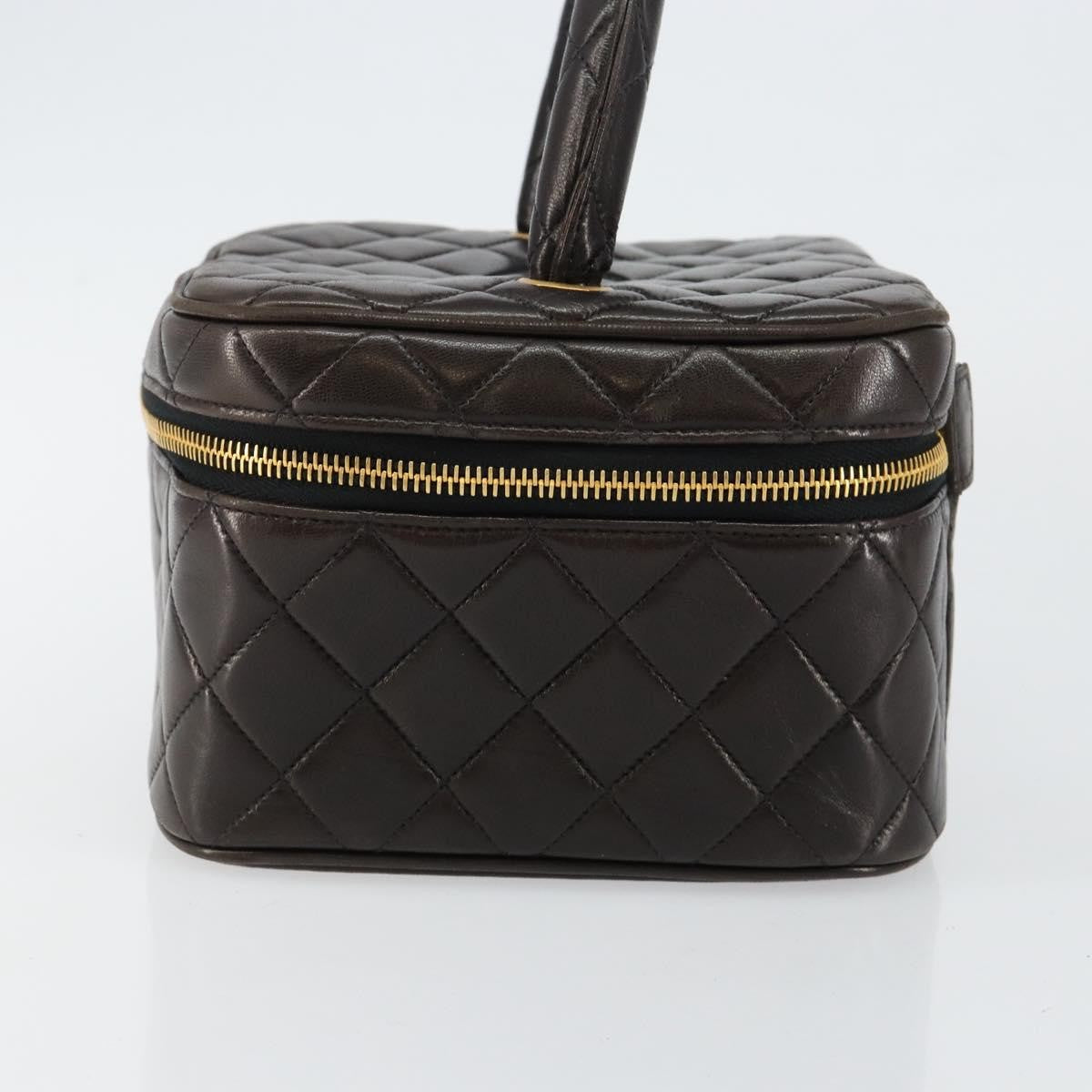 Chanel Vanity pouch Leather, BLACK, LEATHER, Toiletry Case