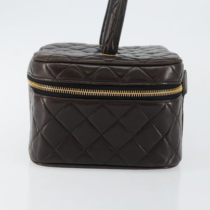 Chanel Vanity pouch Leather, BLACK, LEATHER, Toiletry Case