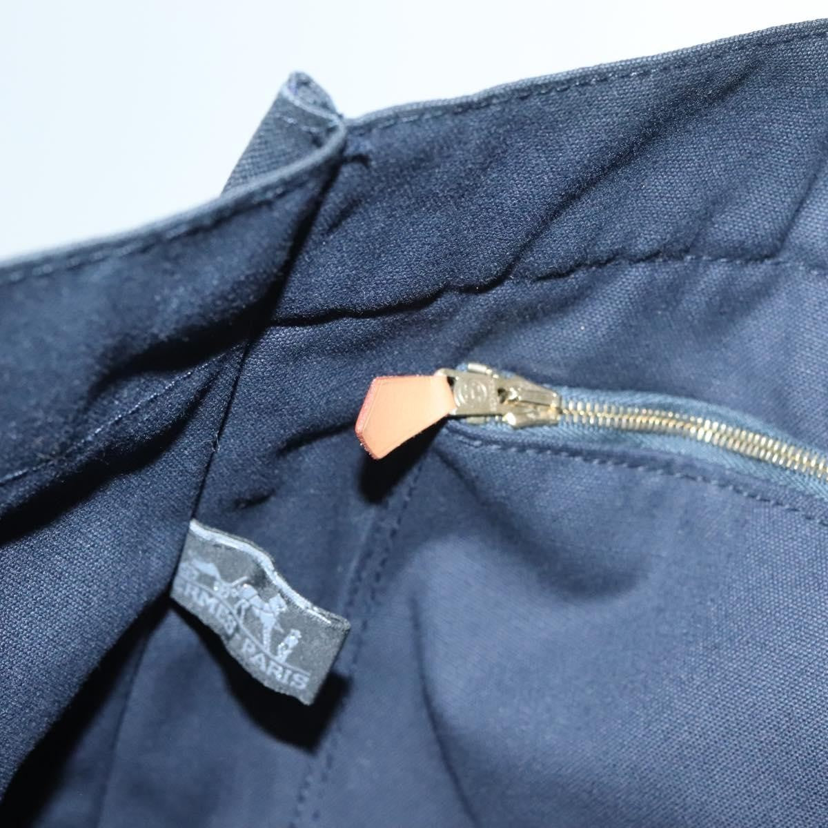 Hermes Fourre Tout Tote Canvas, NAVY, CANVAS, Tote bag