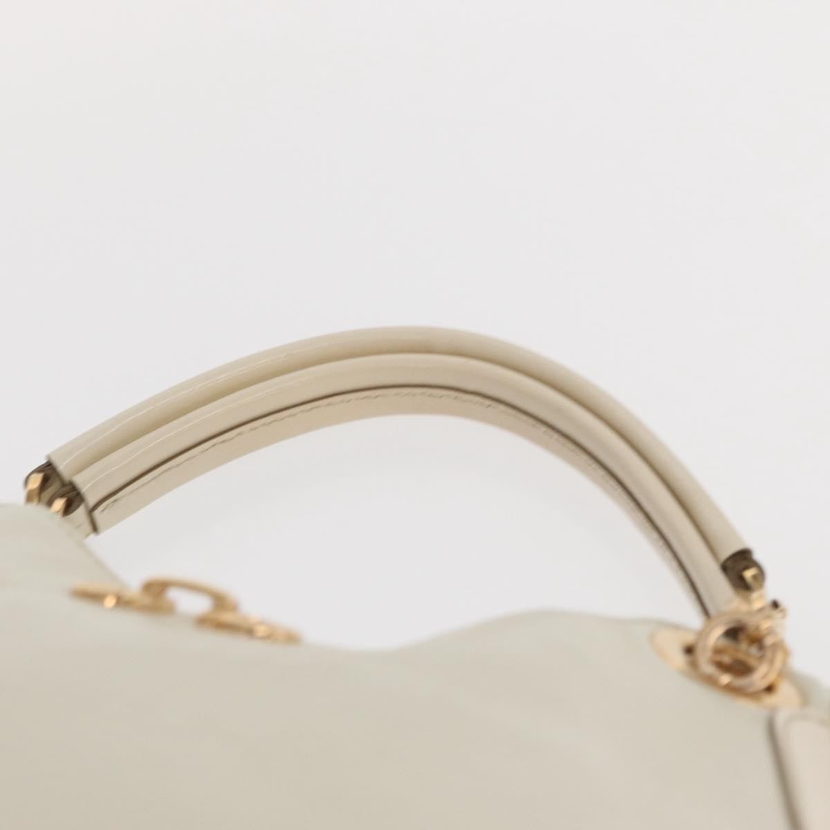 Salvatore Ferragamo Betulla Chain Tote Leather, WHITE, LEATHER, Handbag