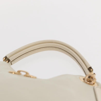 Salvatore Ferragamo Betulla Chain Tote Leather, WHITE, LEATHER, Handbag
