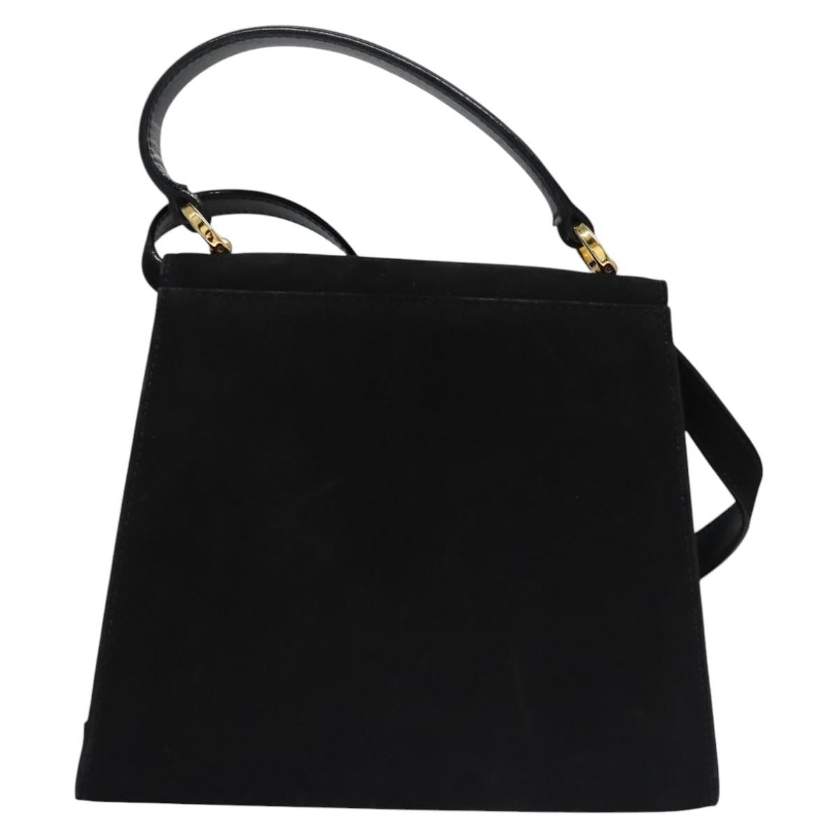 Salvatore Ferragamo Vintage Vara Bow Top Handle Bag Suede, BLACK, SUEDE, Handbag