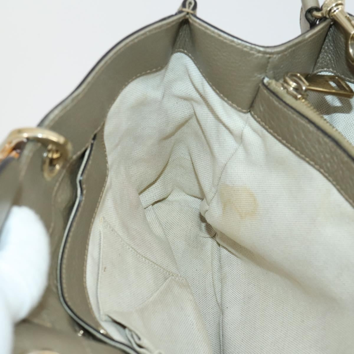 Gucci Bamboo Shopper Tote Leather, BEIGE, LEATHER, Tote bag