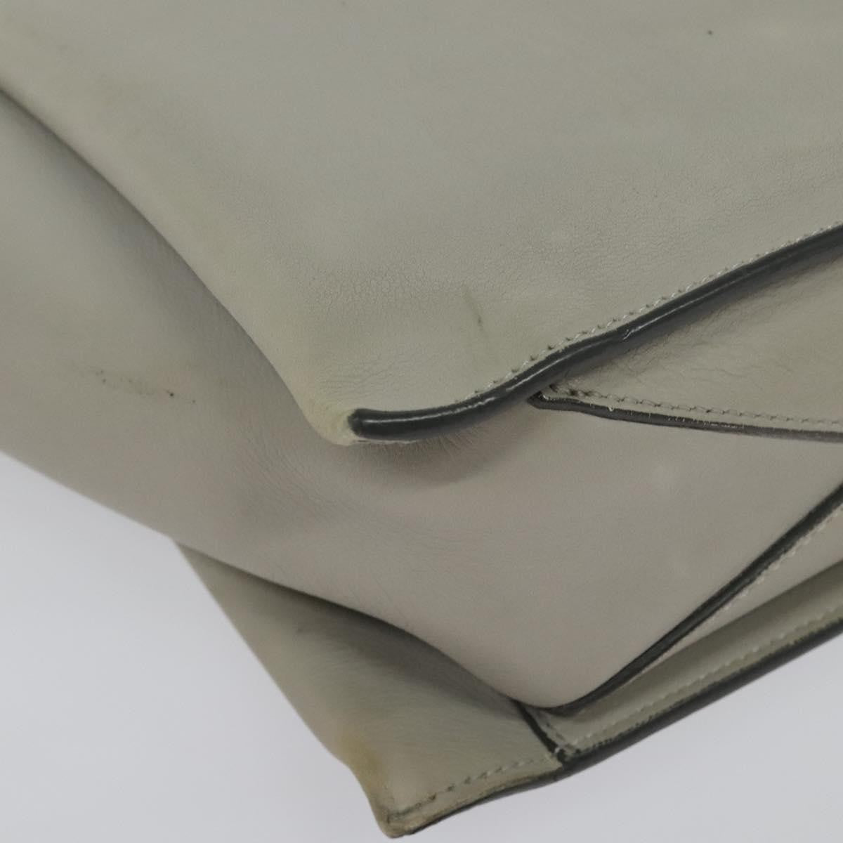 Celine Tri-Fold Clutch on Chain Smooth Leather, GRAY, LEATHER, Shoulder bag