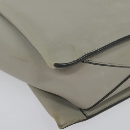 Celine Tri-Fold Clutch on Chain Smooth Leather, GRAY, LEATHER, Shoulder bag