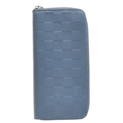 Louis Vuitton Zippy wallet vertical Damier Infini Leather, BLUE, LEATHER, Wallets